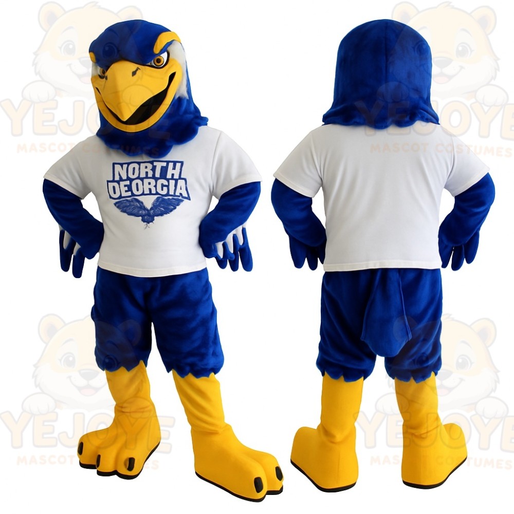 Blue Yellow Eagle Mascot Costume