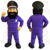 Purple Black Bearded Man Mascot Costume
