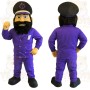 Purple Black Bearded Man Mascot Costume