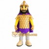 Gold Purple Bearded Warrior Mascot Costume Gold Purple Bearded Warrior Mascot Costume