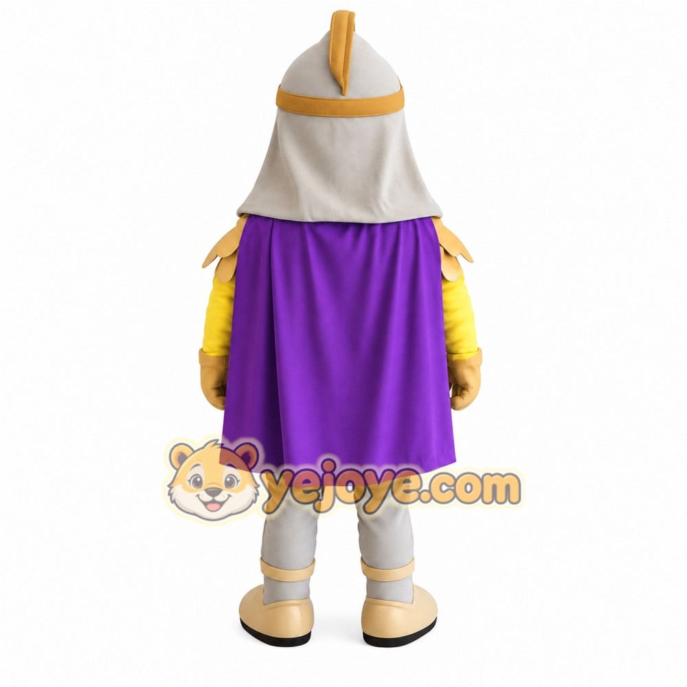 Gold Purple Bearded Warrior Mascot Costume Gold Purple Bearded Warrior Mascot Costume