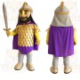 Gold Purple Bearded Warrior Mascot Costume
