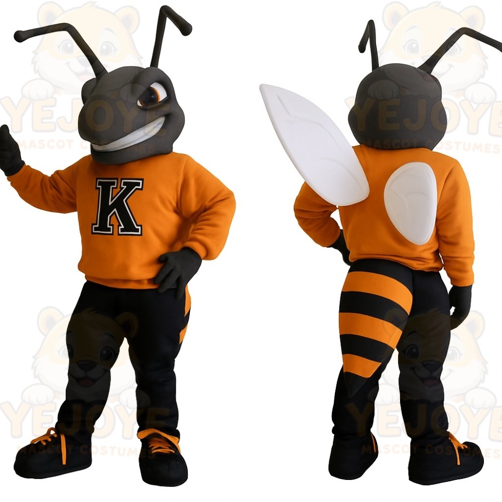 Black Orange White Bee Mascot Costume