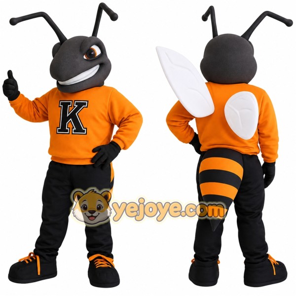 Black Orange White Bee Mascot Costume