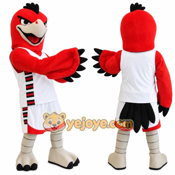 Red White Black Cardinal Mascot Costume