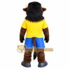Brown Black Yellow Blue Bison Mascot Costume Brown Black Yellow Blue Bison Mascot Costume