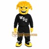 Yellow Black Mischievous Man Mascot Costume Yellow Black Mischievous Man Mascot Costume