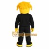 Yellow Black Mischievous Man Mascot Costume Yellow Black Mischievous Man Mascot Costume