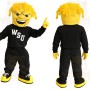 Yellow Black Mischievous Man Mascot Costume