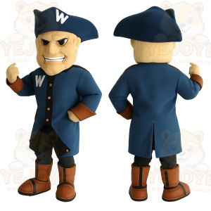 Navy Blue Brown Patriot Mascot Costume