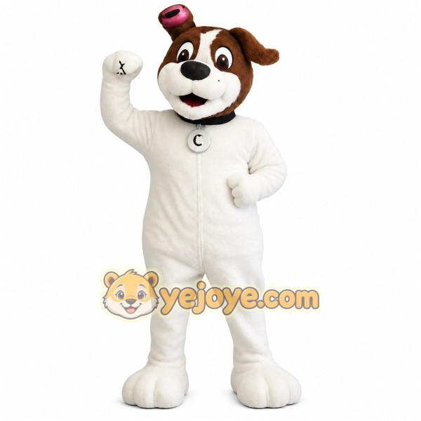 Brown And White Puppy Dog Mascot Costume Brown And White Puppy Dog Mascot Costume