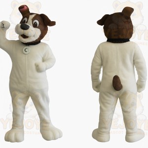 Brown And White Puppy Dog Mascot Costume