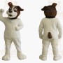Brown And White Puppy Dog Mascot Costume