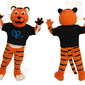 Orange Black Tiger Mascot Costume