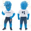 Blue White Sports Fan Man Mascot Costume