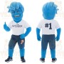 Blue White Sports Fan Man Mascot Costume
