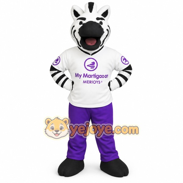 White Black Purple Zebra Mascot Costume White Black Purple Zebra Mascot Costume