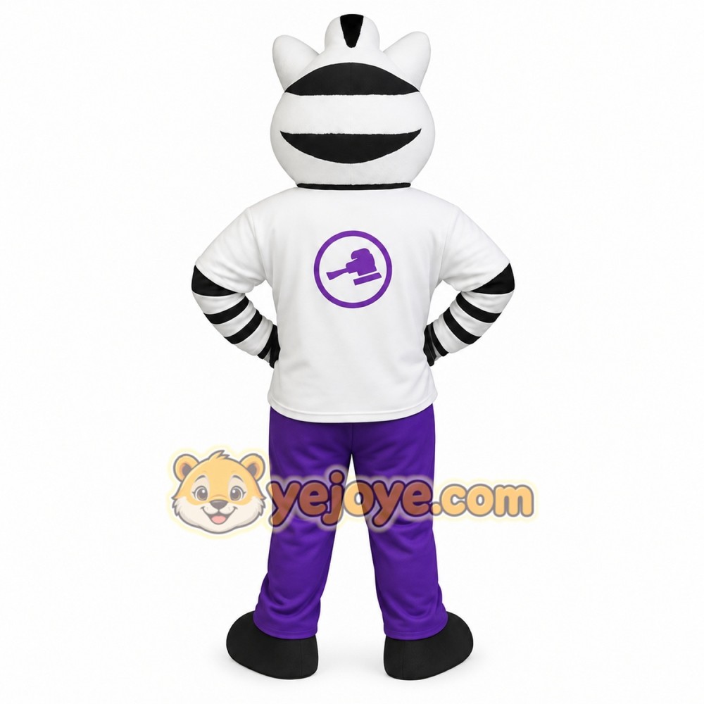 White Black Purple Zebra Mascot Costume White Black Purple Zebra Mascot Costume