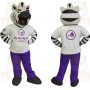 White Black Purple Zebra Mascot Costume