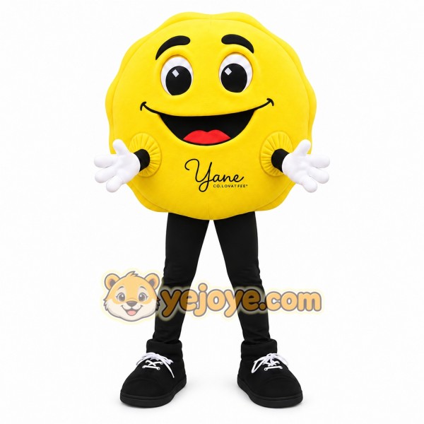 Yellow Black Smiley Face Mascot Costume