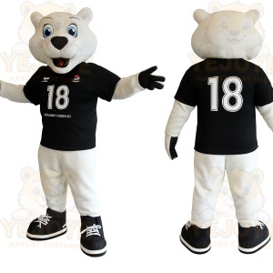 White Black Polar Bear Mascot Costume
