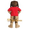 Tan Brown Dog In Red Shirt Mascot Costume Tan Brown Dog In Red Shirt Mascot Costume