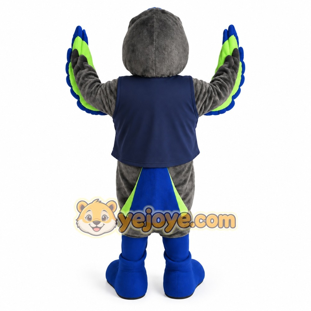Gray Blue Green Bird Mascot Costume Gray Blue Green Bird Mascot Costume