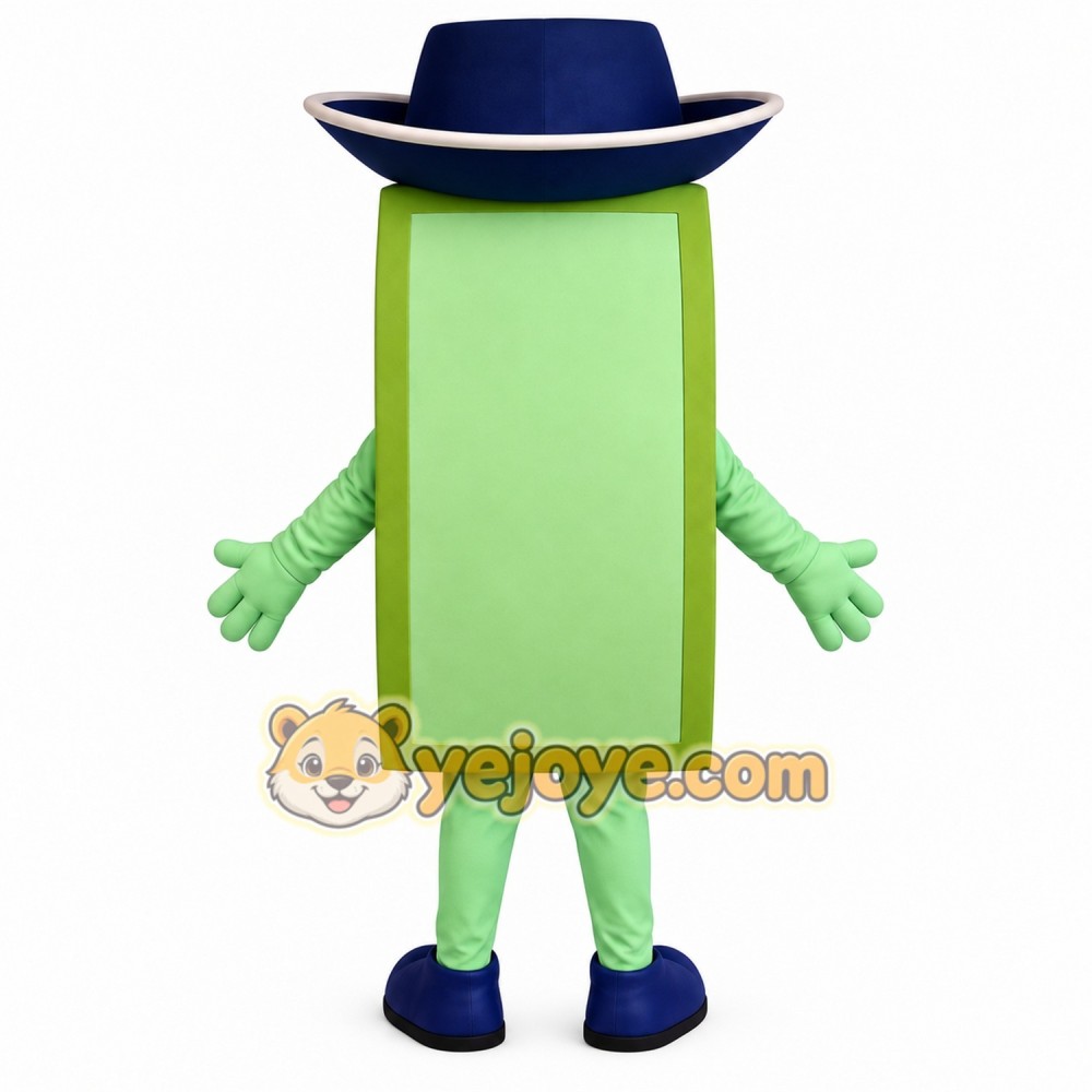 Green Navy Dollar Bill Cowboy Mascot Costume