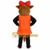 Brown Orange Red Bow Gopher Mascot Costume