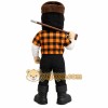 Orange Black Bearded Lumberjack Mascot Costume