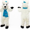 White Blue Polar Bear Mascot Costume