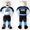 White Blue Black Polar Bear Mascot Costume