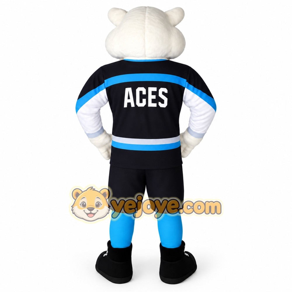 White Blue Black Polar Bear Mascot Costume