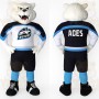 White Blue Black Polar Bear Mascot Costume