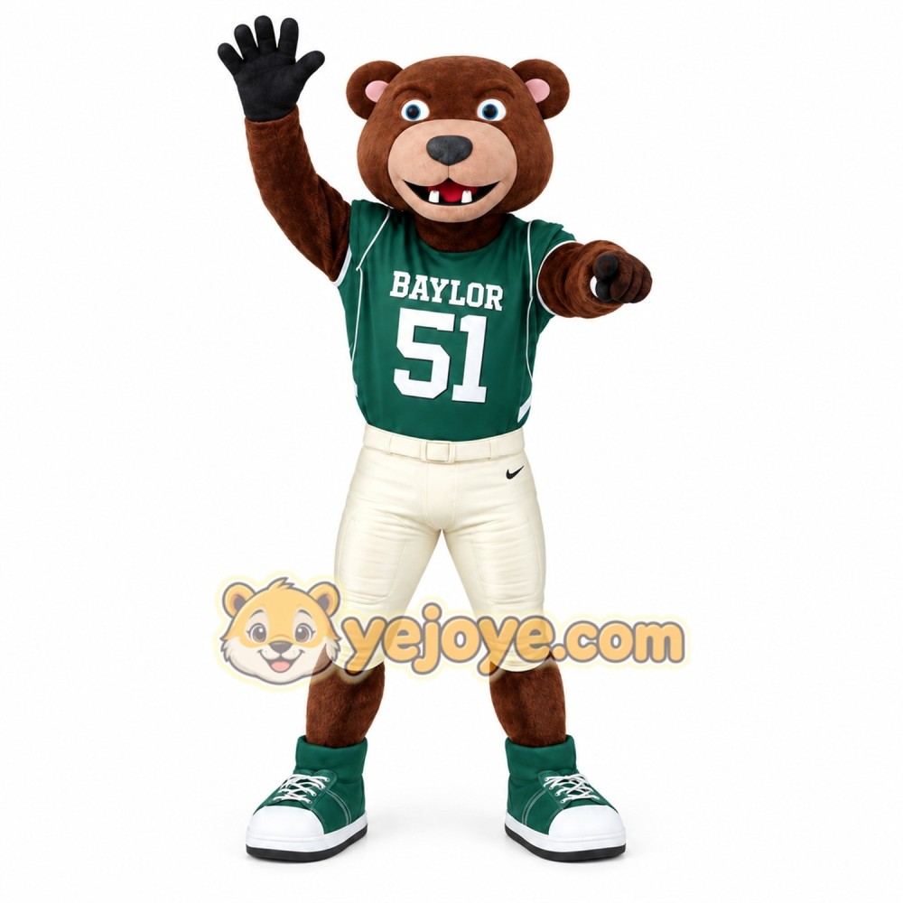 Brown Green Beaver Football Mascot Costume Brown Green Beaver Football Mascot Costume
