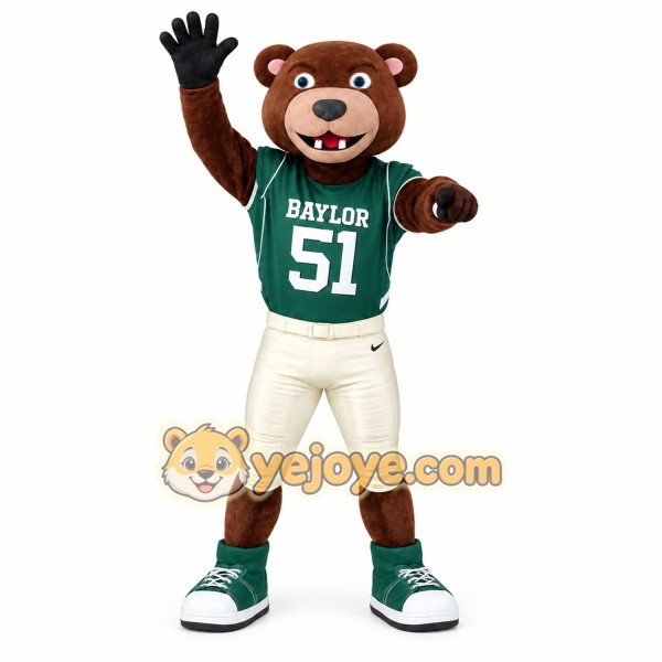 Brown Green Beaver Football Mascot Costume