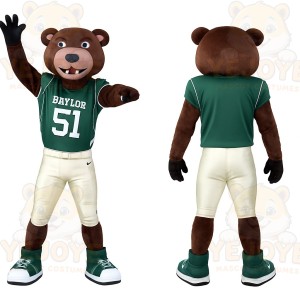 Brown Green Beaver Football Mascot Costume