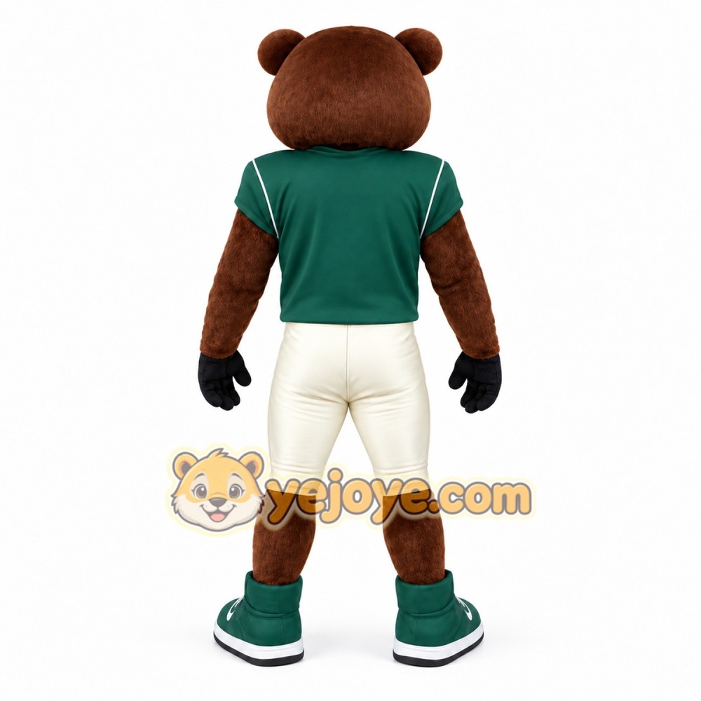 Brown Green Beaver Football Mascot Costume Brown Green Beaver Football Mascot Costume