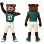 Brown Green Beaver Football Mascot Costume
