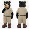 Black Khaki Safari Bear Mascot Costume