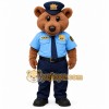 Brown Light Blue Police Bear Mascot Costume Brown Light Blue Police Bear Mascot Costume