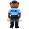 Brown Light Blue Police Bear Mascot Costume Brown Light Blue Police Bear Mascot Costume