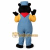Black Bear With Blue Overalls Mascot Costume Black Bear With Blue Overalls Mascot Costume