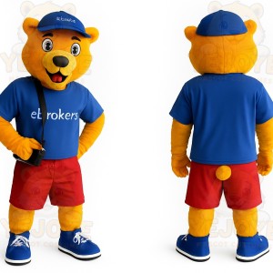 Yellow Blue Red Bear Mascot Costume