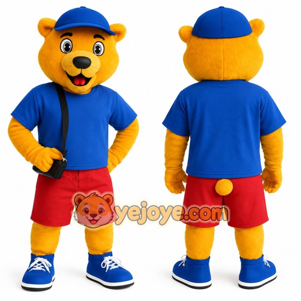Yellow Blue Red Bear Mascot Costume