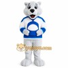 White Blue Hockey Polar Bear Mascot Costume White Blue Hockey Polar Bear Mascot Costume