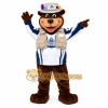 Brown Beige Explorer Bear Mascot Costume Brown Beige Explorer Bear Mascot Costume