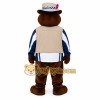Brown Beige Explorer Bear Mascot Costume Brown Beige Explorer Bear Mascot Costume