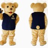 Golden Tan Navy Bear Mascot Costume