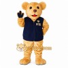 Golden Tan Navy Bear Mascot Costume Golden Tan Navy Bear Mascot Costume